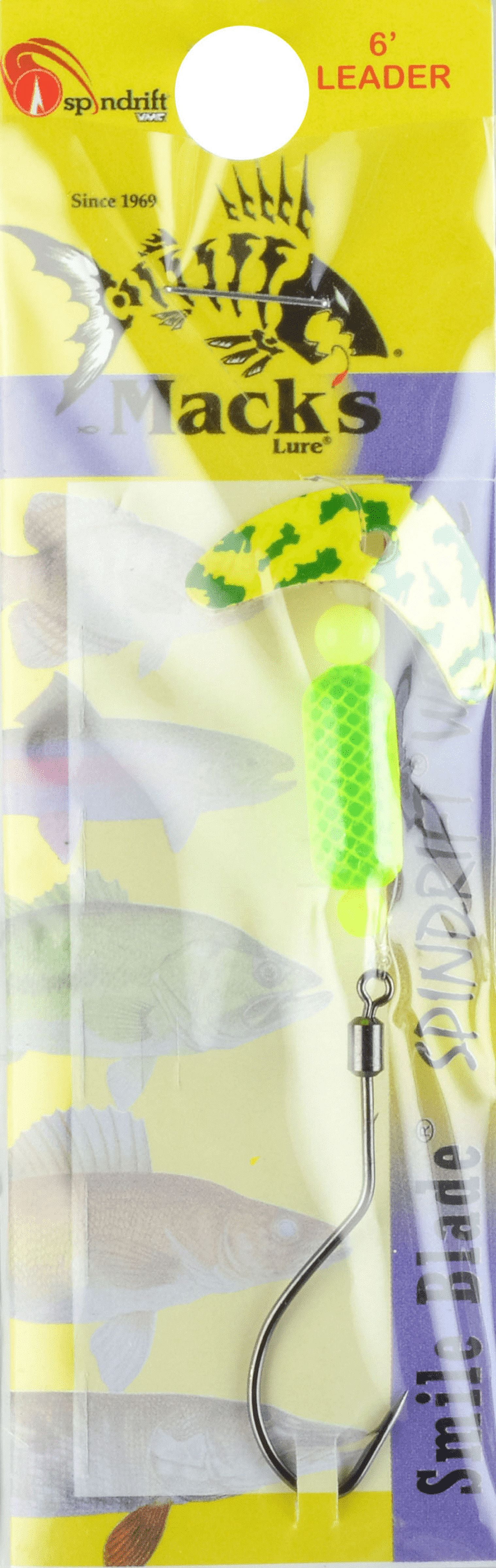 (2 pack) Mack's Lure Smile Blade Spindrift Walleye Chartruese Green Tiger Yellow 1