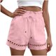thumbnail image 1 of Pantalones de Lino de Mujer con Bolsillos de Cintura Alta Ajustado Suelto Pierna Recta Pantalones Cortos Sólidos, Pantalones de Cintura Alta Mujeres Verano Casual, 1 of 8