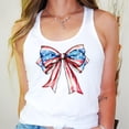thumbnail image 4 of Coquette Bow USA Flag Tank Top 4th of July Patriotic Shirt for Women and Teens White Tank Top Small, 4 of 7