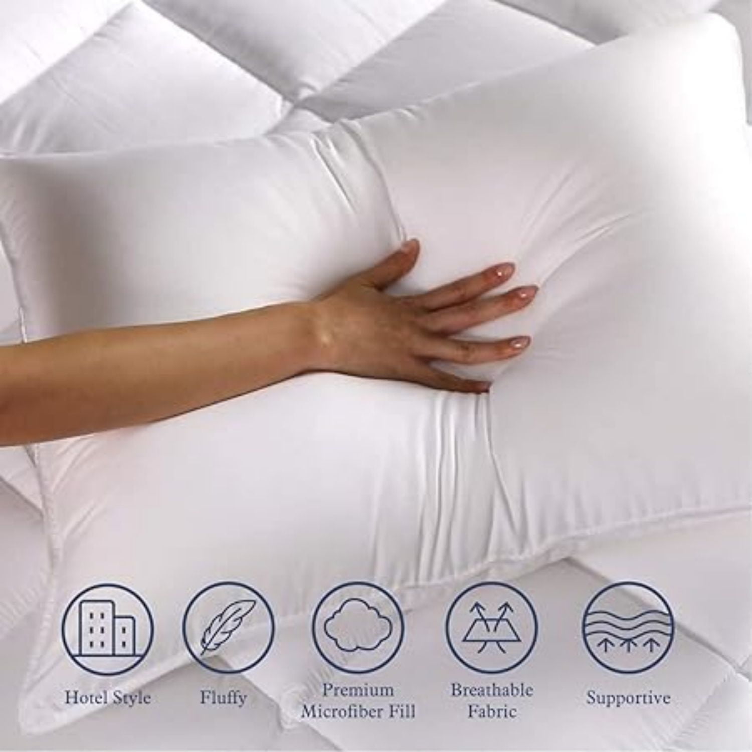 Bed Pillow Standard Size Set of 2, Shams Insert 20 x 26 inch, Down Altative Cooling Pillows for Stomach, Side or Back S per