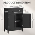 thumbnail image 5 of Ktaxon Bathroom Floor Cabinet, Freestanding Storage Cupboard w/ Drawer and 2 Doors, Black, 5 of 17