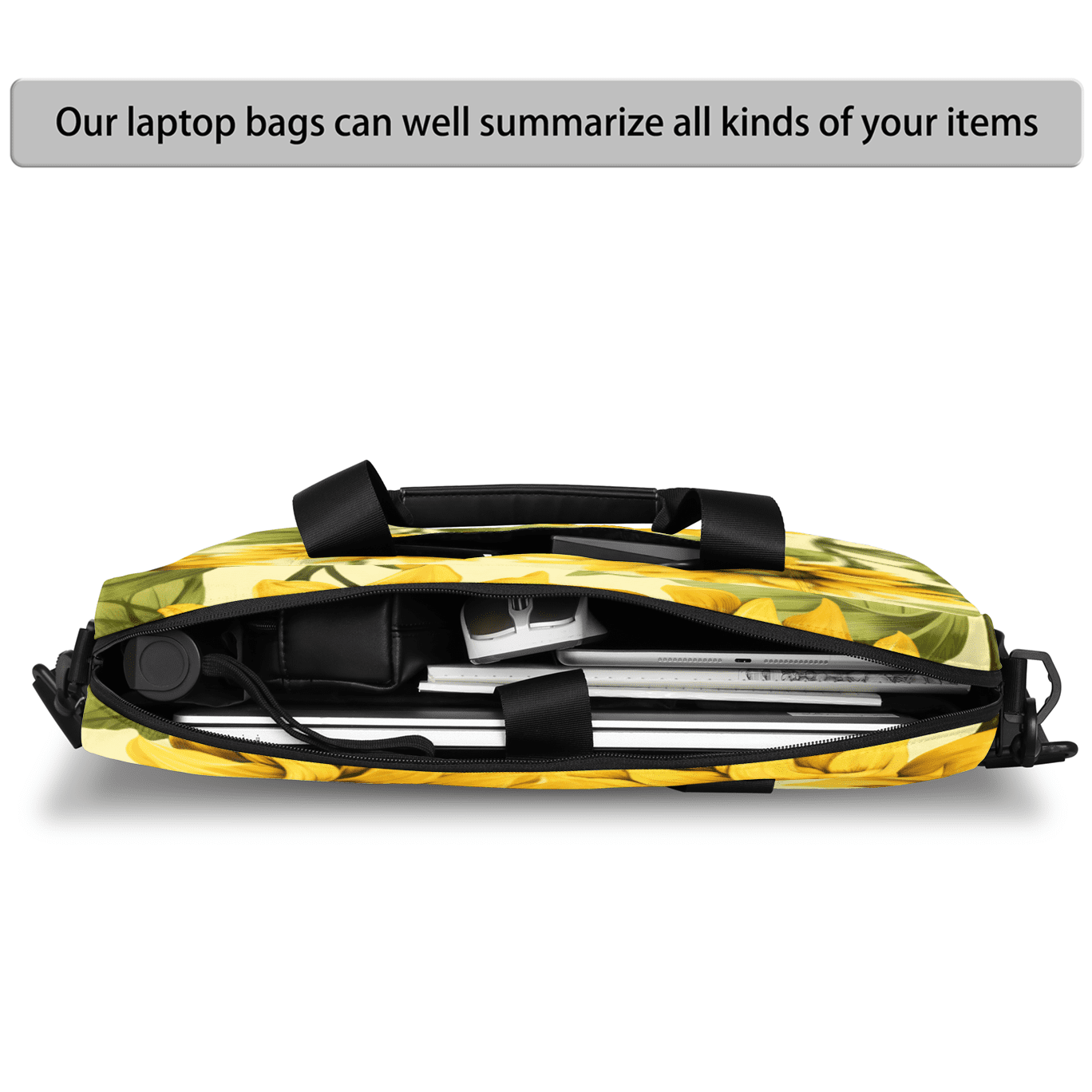 Herdesigns Sunflower Laptop Bag for Women Men, Computer Case Briefcase Messenger Bags, 15-15.6 inch Laptop Sleeve Shoulder Bag