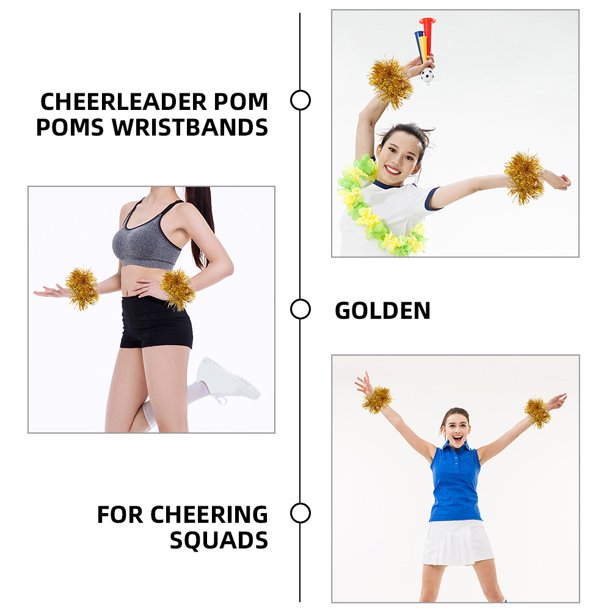 OYPFXMI 24Pcs Cheerleading Pom Poms Metallic Foil Cheer Pom Poms With Plastic Handle For Adults Kids Cheerleaders Red I246077678