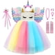thumbnail image 2 of Vestido de princesa de unicornio arcoíris para niñas, vestido de baile de encaje para niños, tutú, vestido Formal de fiesta de boda zhangyuxiang unisex, 2 of 2