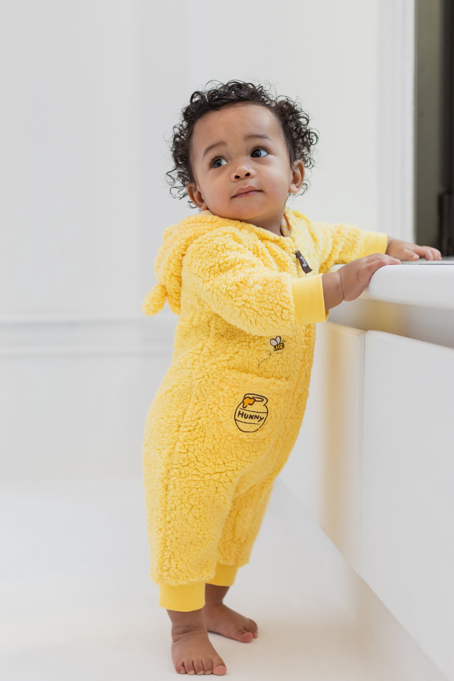 Disney Winnie the Pooh Baby Boy or Girl Cosplay Hooded One Piece Yellow Pooh