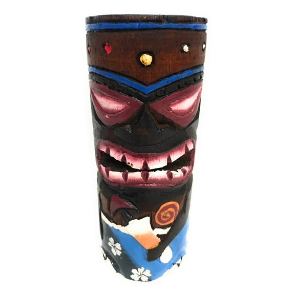 Tiki Totem 6" w/ Mai Tai Cocktail - Hand Carved & Painted | #dpt535815g