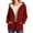 A-Red35, variant on Bibifish Womens Coats Solid Color Thick Fleece Lined Hooded Coats With Pockets Winter Warm Lined Jacket Cozy Soft Outerwear For Cold Weather
