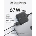 thumbnail image 4 of Anker Nano Charging Station(67W Max), 6-in-1 USB-C Power Strip Compatible for iPhone 16/15 and MacBook, with Flat Plug and 5ft Thin Undetachable Extension Cord,2 AC,2 USB-A,2 USB-C, for Home&Office, 4 of 6