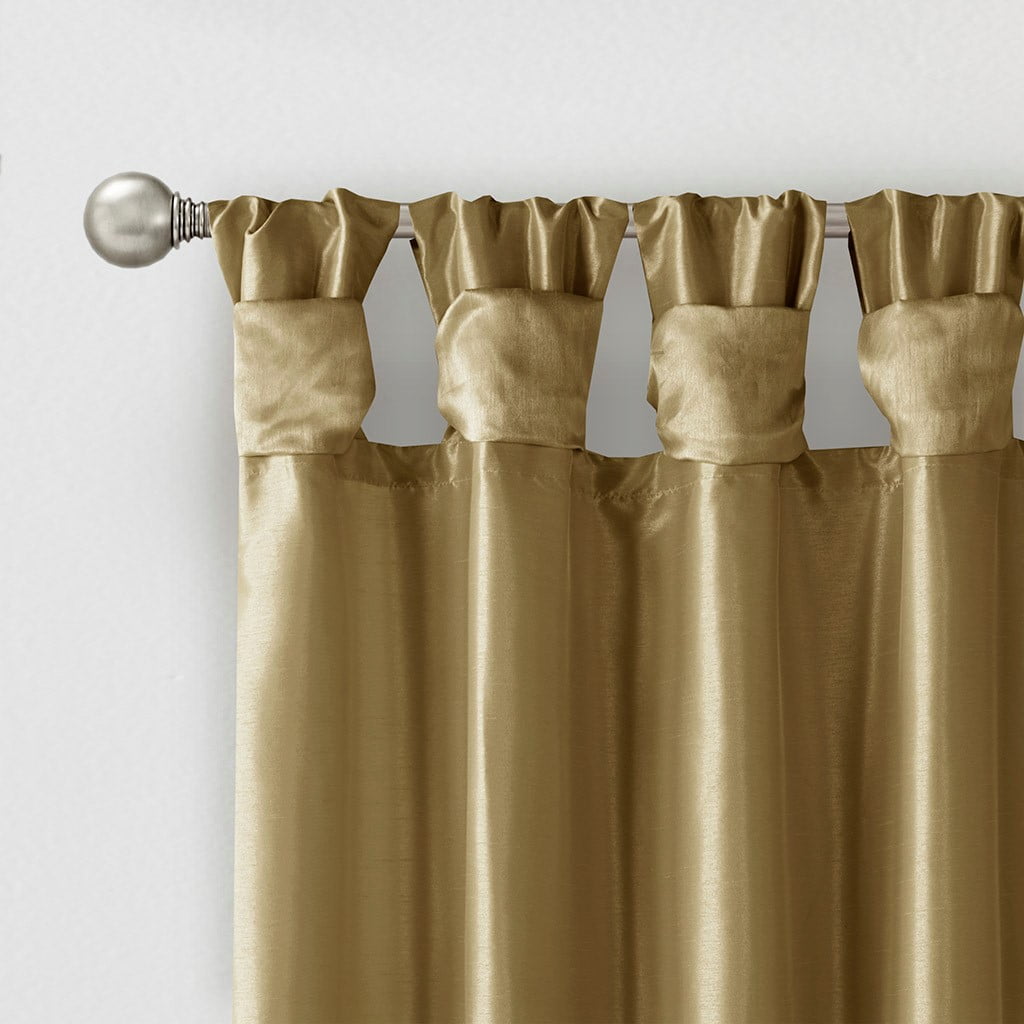 MAYEERTY 50x95" Twist Tab Lined Window Curtain Panel Bronze