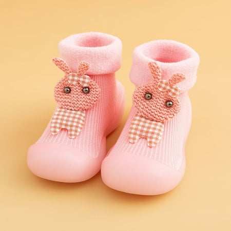 

Wesracia Baby Shoes Kids Toddler Baby Boys Girls Solid Warm Knit Soft Sole Rubber Shoes Socks Slipper Stocking