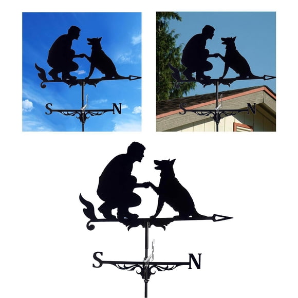 Weather Vane Farm Bracket Weathervane Farmhouse Durable Scene Man barns weathervane garden stake with Dog