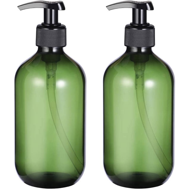 Botellas con bomba de loción de primera calidad para organizar el baño, paquete de 2, dispensadores de champú y jabón vacíos de 500 ml