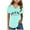 A-Green672, variant on Little Girls T-Shirts Short Sleeved V-Neck "LOS ANGELES" Letter Tee Fashionable Loose Summer Lightweight Daily Kids Tops