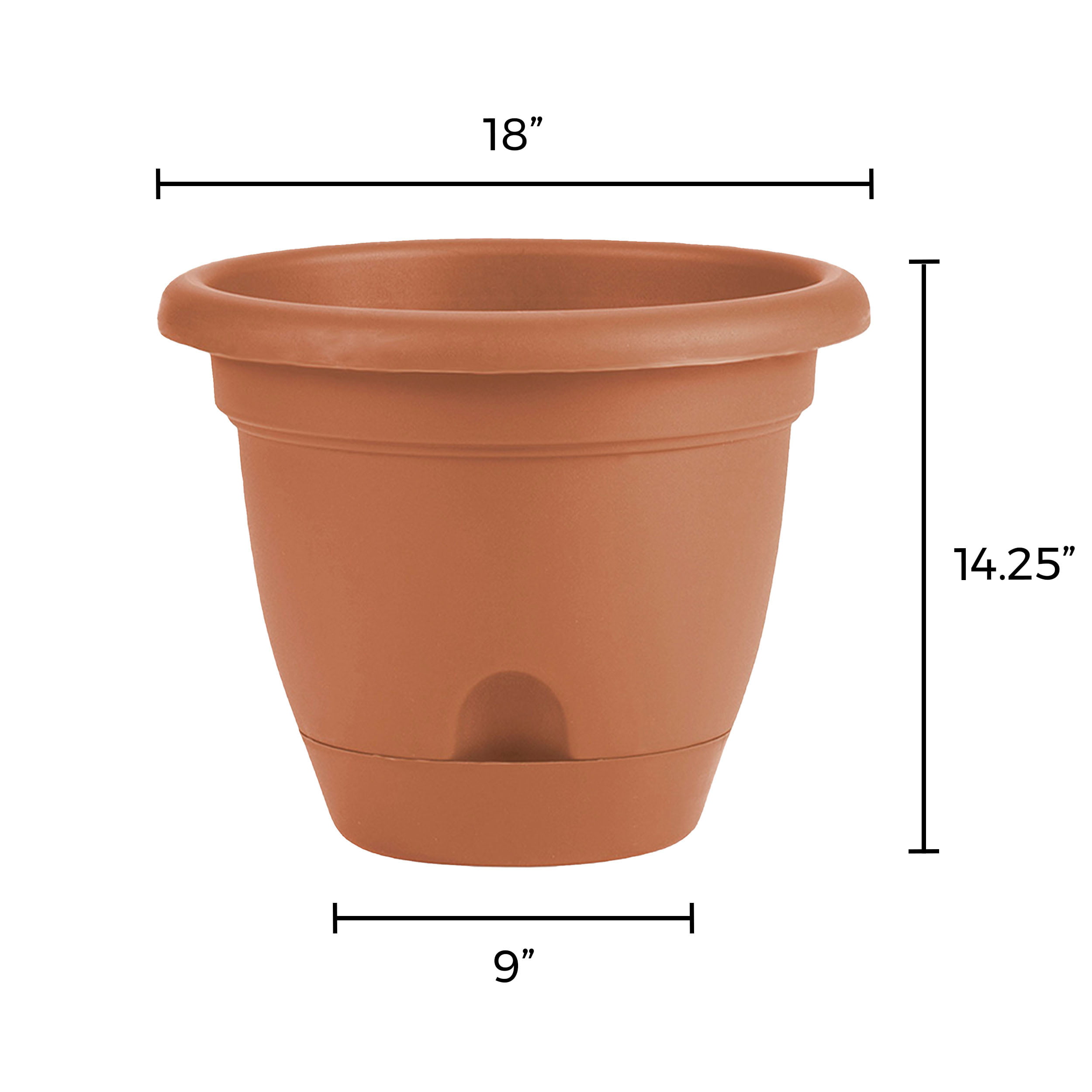 5"x5.75" Round Terracotta coloured papier-mache pot 