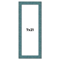7x21 Frame Blue Rustic Barnwood Solid Wood Picture Frame Width 1.25 Inches | Interior Depth 0.5