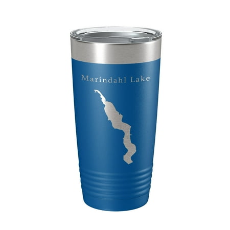 

Marindahl Lake Map Tumbler Travel Mug Insulated Laser Engraved Coffee Cup South Dakota 20 oz Royal Blue