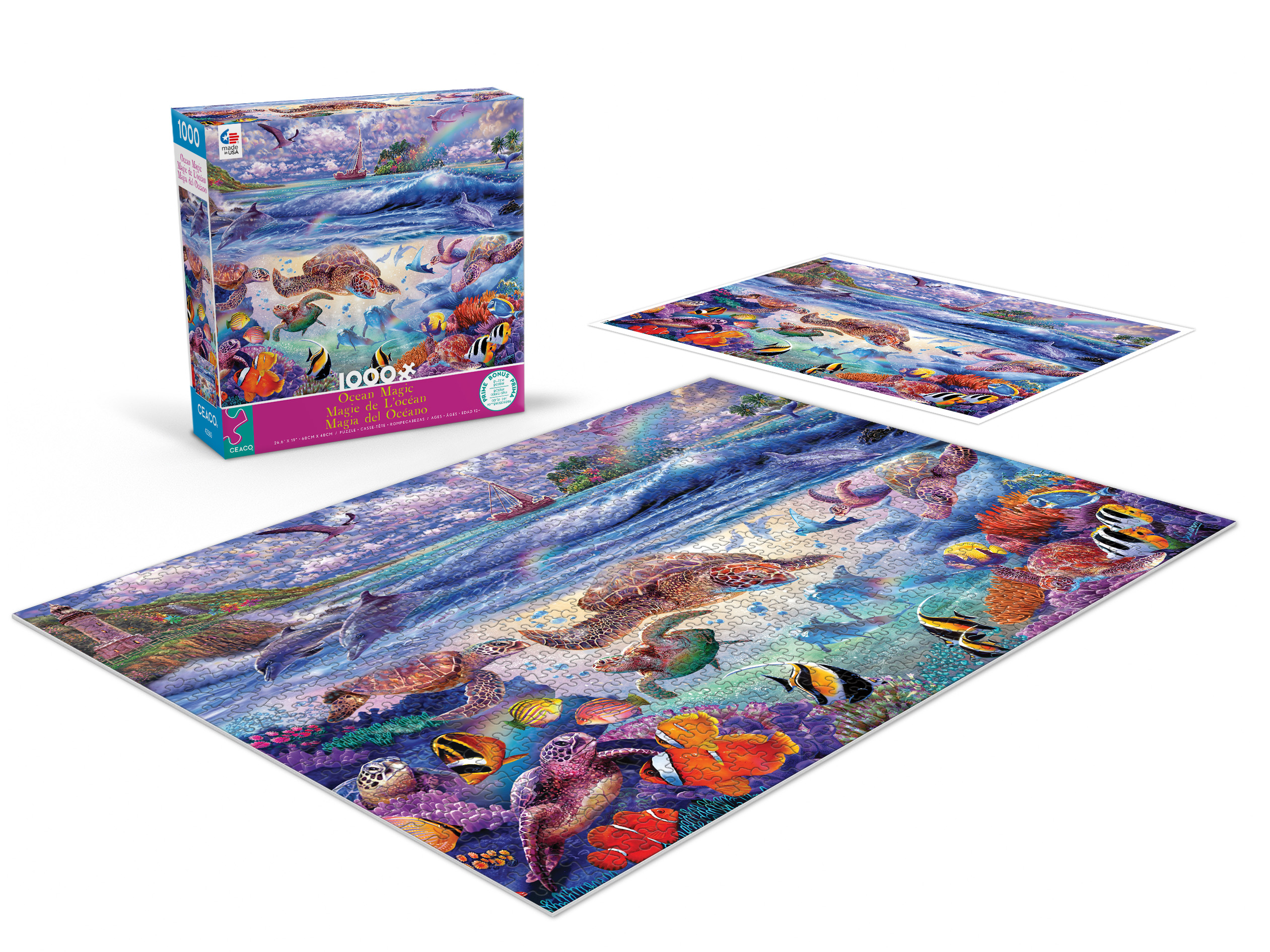 Ceaco 1000-Piece Ocean Magic Turtles Galore Interlocking Jigsaw Puzzle