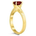 thumbnail image 2 of SZUL Women's Solitaire Oval 7X5MM Garnet Gemstone Twist Ring in 10K Yellow Gold, 2 of 4