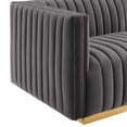 thumbnail image 6 of Modway Conjure Channel Tufted Performance Velvet 4-Piece Sectional in Gold Gray, 6 of 10