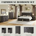 thumbnail image 3 of Farmhouse 48" Tall 5 Drawers Dresser for Bedroom, Wood Rustic Chest of Drawers, Closet Storage Dressers Organizer, Living Room, Hallway, Dark Brown, 3 of 6