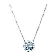 Lafonn Lassaire In Motion Sterling Silver Platinum Plated Lassire Simulated Diamond Necklace (2 CTTW)