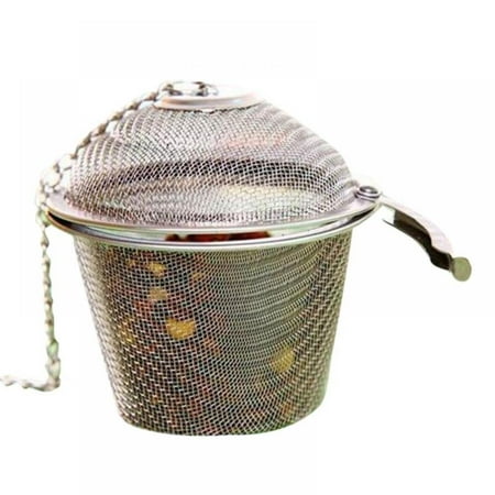 

Chained Lid Spice Seasoning Bag Mesh Ball Shape Tea Filter Basket Infuser Tea Strainer Stainless Steel Kitchen Tools