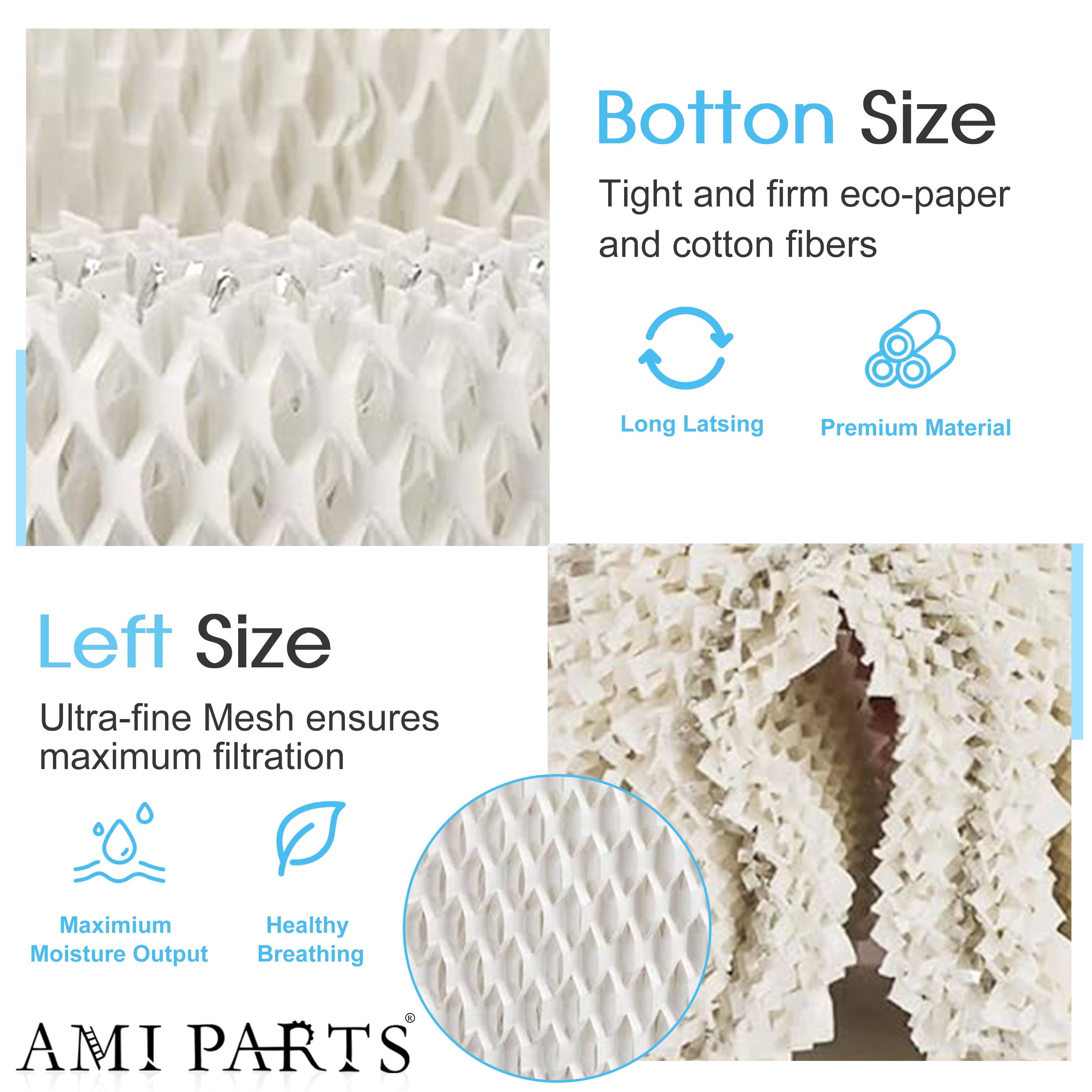AMI PARTS Humidifier WF2 Wick Filter For Vicks V3100 V3500 Humidifier Filter, 4 Packs