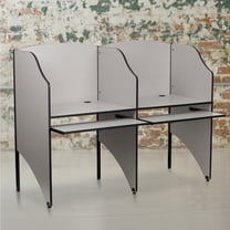 Emma   Oliver Starter Study Carrel in Nebula Grey Finish