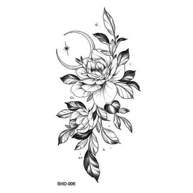 Tatuajes de hombro con diseño de hojas en 3D para dama, DIY, patrón de cadenas de brazo sexys personalizadas