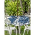 thumbnail image 2 of Outdoor Tablecloth with Umbrella Hole and Zipper, Christmas Coastal Round Table Cloth 60 Inch Waterproof Tablecloth, Blue Snowman Pine Tree Starfish Coral Picnic Table Cover for Patio Camping, 2 of 7