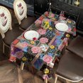 thumbnail image 2 of Pioneer Flower Floral Print Pattern Rectangle Tablecloth 60"x102", Waterproof Polyester Table Cloth, Wipeable Spillproof for Dining Camping Indoor Outdoor, 2 of 6