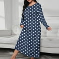 thumbnail image 2 of Taqqpue Women Nightgowns Casual Printed Crew Neck Long-Sleeve Sleepshirts Pajamas Loose Fit Plus Size Long Sleepwear Night Dresses, 2 of 6