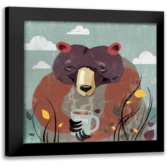 PI Studio 12x12 Black Modern Framed Museum Art Print Titled - Honey bear