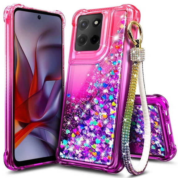 NGB SUPREMACY For moto g POWER 2025 / moto g POWER 2026 Phone Case Wrist Strap Lanyard Shiny Sparkly Glitter Motorola g POWER 2025/g POWER 2026 Case Cover
