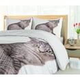 thumbnail image 5 of Ambesonne Cat Duvet Cover Sets, Grey Tabby Side Profile, 2-King, Taupe Dimgray, 5 of 7