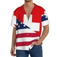 thumbnail image 3 of Honeii 's USA Switzerland for men's short-sleeved button-up collared shirt featuring a pocket, perfect for beach vacations, and travel adventures., 3 of 5
