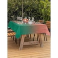 thumbnail image 2 of Outdoor Tablecloth with Umbrella Hole and Zipper, Red Green Ombre Rectangle Table Cloth 60x120 Inch Waterproof Tablecloth, Modern Art Gradient Orange Picnic Table Cover for Patio Camping, 2 of 7