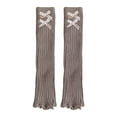 thumbnail image 4 of AWZXDE Kids Socks Girls Japanese Style Solid Color Everyday Versatile Cute Knit Leg Warmers - Warm and Comfortable for Daily Use Coffee, 4 of 4