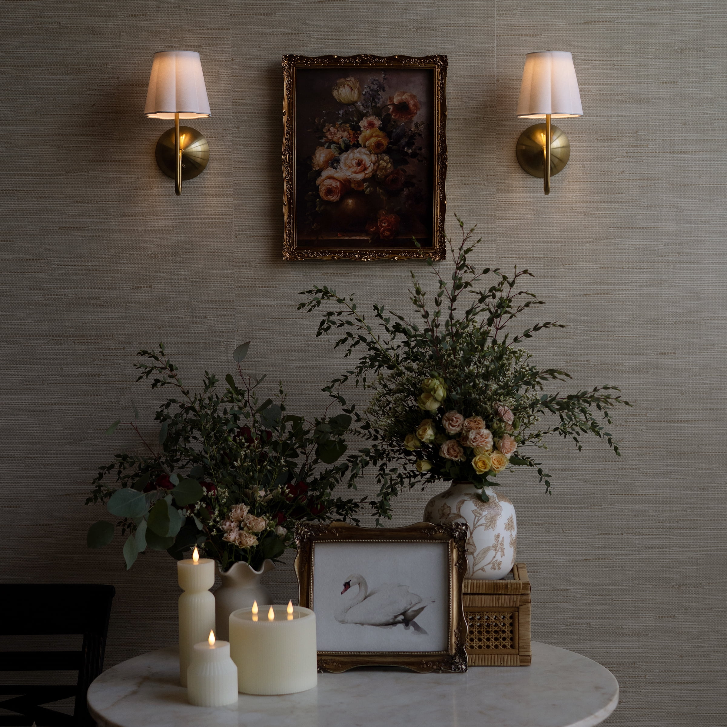 Home Decor Collection Sterling & Noble Home Rechargeable White Velvet Pleated Sconce