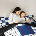 thumbnail image 4 of Manfei Modern Baseball Teens Twin Bedding Sets 7-Piece, Ball Sports Lover Bedding Comforter Set, Cartoon Patchwork Reversible Sheet Sets, Ultra Soft Home Decor, 4 of 7