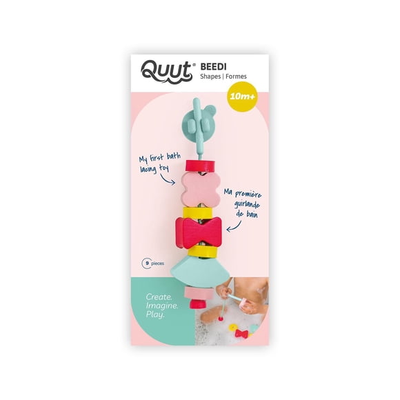 Quut - Beedi Shapes - Jouets et Jeux de Bain pour Enfants - Premières Perles à Enfiler - Mousse EVA Douce et Colorée - Parfait pour Petites Mains - Stimule les Compétences Cognitives & la Coordination