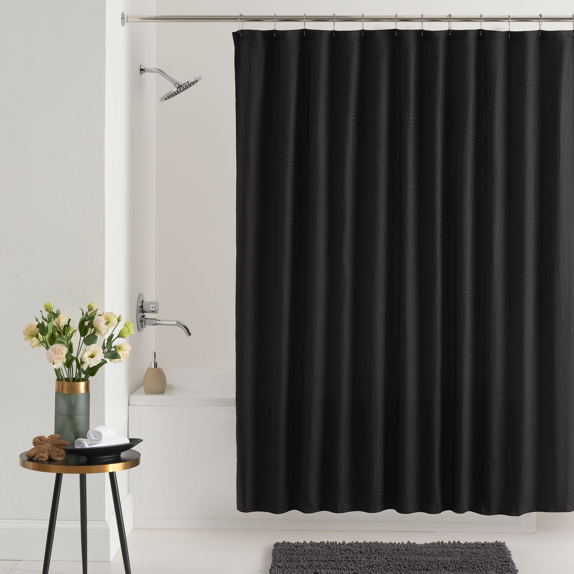 Mainstays Henderson Black Mosaic Shower Curtain photo 1
