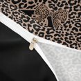 thumbnail image 4 of meiyoeat Leopard Print Bow Letter P Duvet Cover Set, Women Teens, Brown Animal Print Bedding Full, Black Reversible 3-Piece, 1 Duvet Cover and 2 Pillowcases, 4 of 6