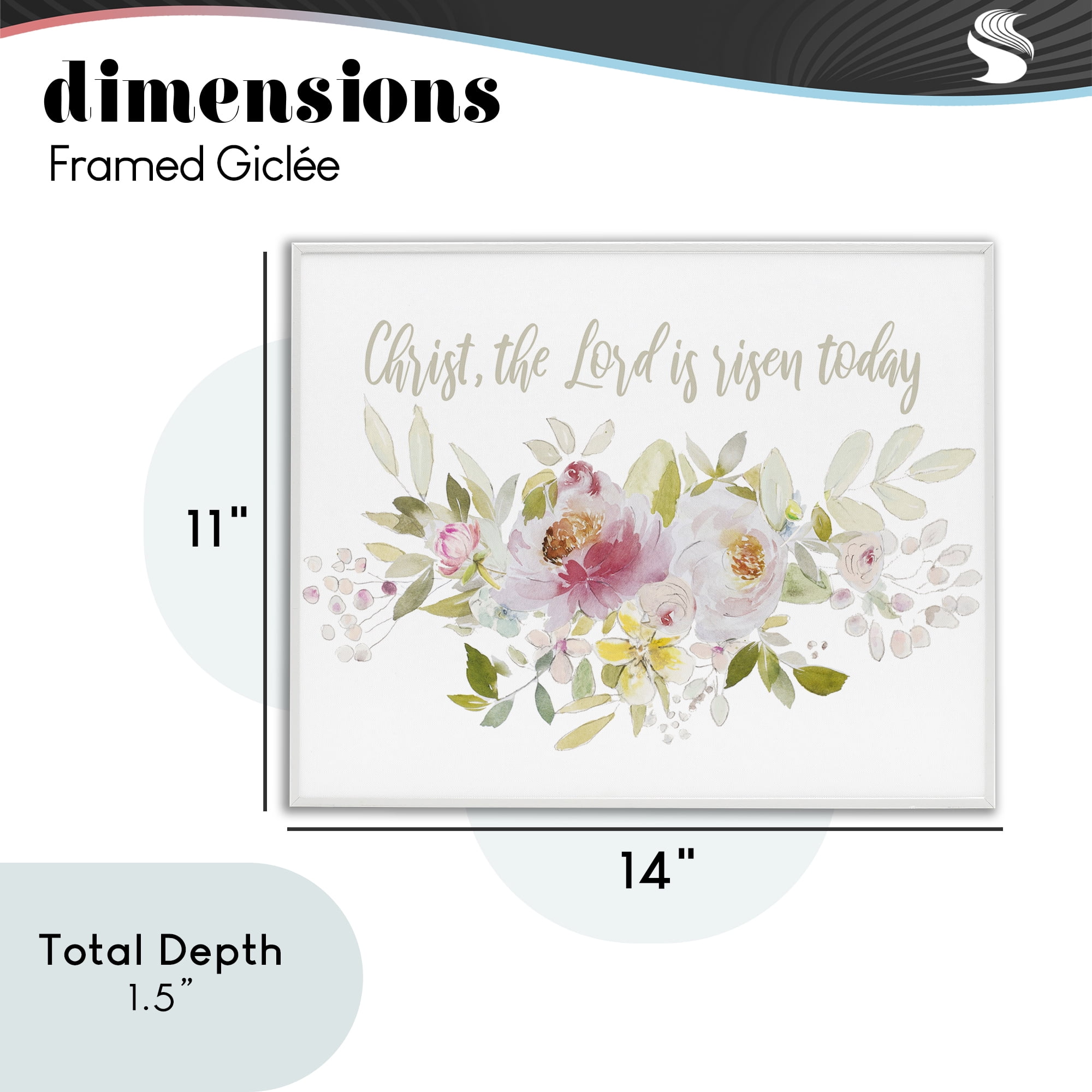 Stupell Industries The Lord Is Risen Florals White Framed Giclee Art, design by Patricia Pinto