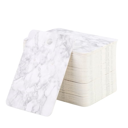 YAHHU 100Pcs Marble Grain Earring Display Cards 2 x 2.8 inches / 5 x 7 cm Paper Ear Studs Hanging Card Holders for DIY Handcrafts Jewelry Packaging Accessories