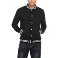 thumbnail image 2 of Men's  Varsity Jacket Causal Slim Fit Cotton Baseball Bomber Jackets, 2 of 12