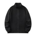 thumbnail image 1 of Pisexur Fleece Jacket Men Man Solid Color Fleece Inner Lap Fleece Pockets Zipper Coat Mens Winter Coats Warming Jacket, 1 of 1