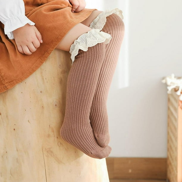 New Baby Girls Socks Kids Socks Knee High Socks Lace Cotton Midi Stockings Lace Lace Cotton Midi Cotton Midi Stockings Girls Cotton Midi Stockings for
