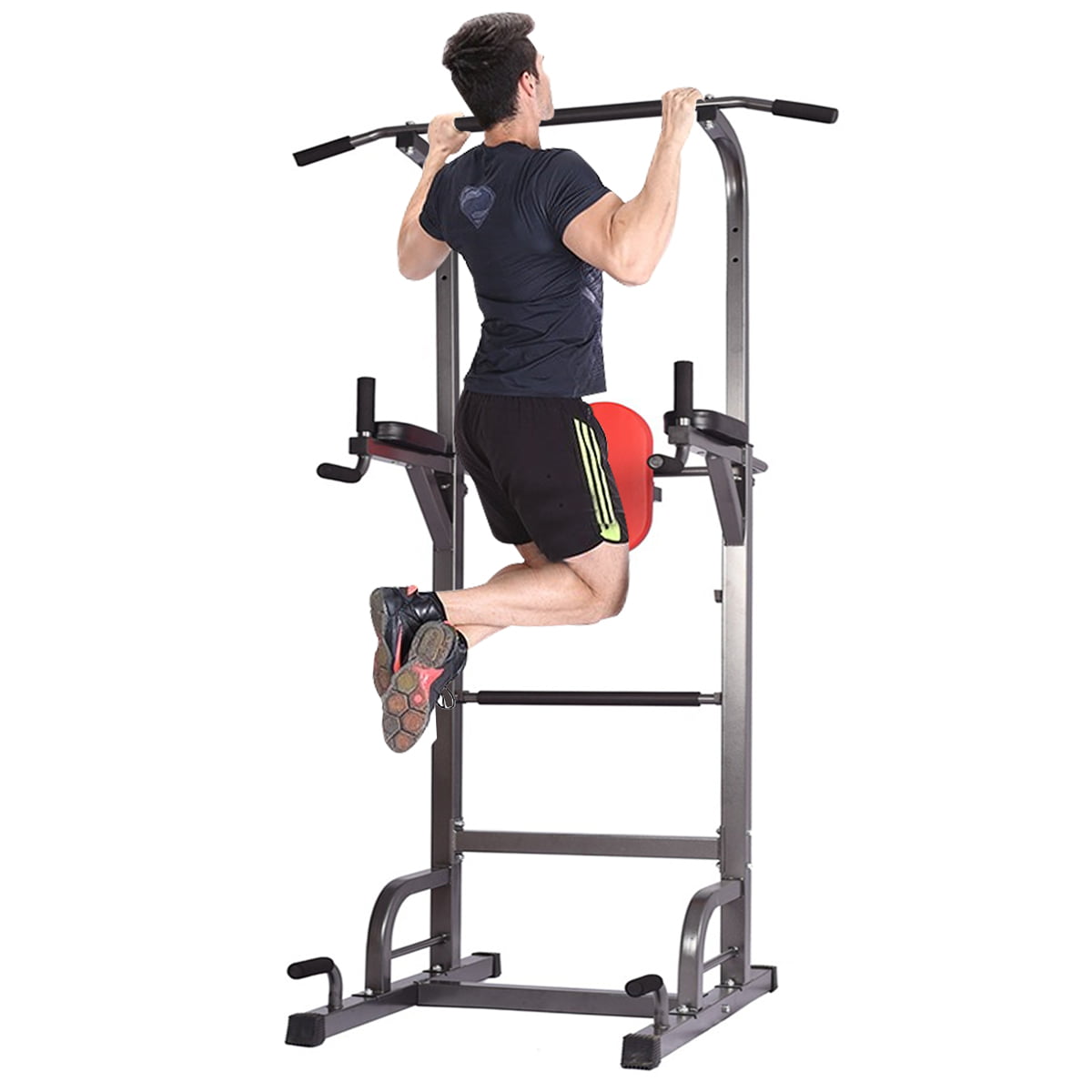 Pull Up Dip Stand Power Tower Adjustable Multi-Function Fitness Strength Trainer 