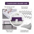 thumbnail image 5 of BSHTI 63.39" Futon Sofa Bed with 5 Adjustable Positions – Polyester Fabric Convertible Sleeper Couch with Iron Frame, Clean-Lined Modern Design for Living Room, Apartment, Office, Dormitory, Purple, 5 of 13